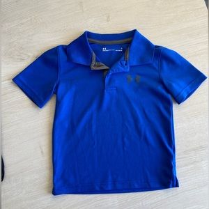 Under Armour Boys Size 5 Polo Heatgear T-Shirt blue